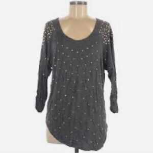 Plus size xxl grace elememts western boho grey gold silver stud bling